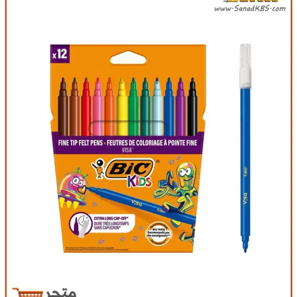 ألوان فلوماستر - 12 لون BIC VISA