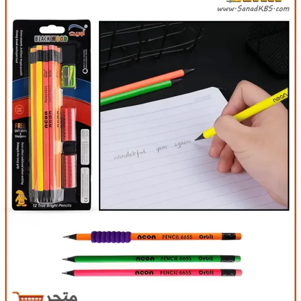 ⁦طقم أقلام رصاص Orbit neon⁩ - الصورة ⁦3⁩