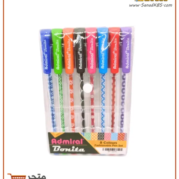 طقم 8 أقلام حبر جاف Admiral Bonita