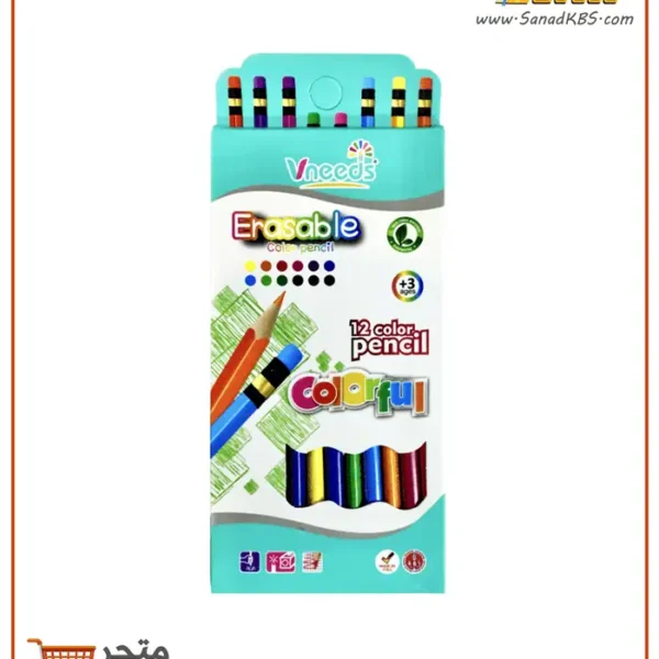 طقم 12 لون قابل للمحي Vneeds
