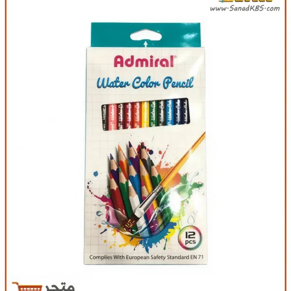 طقم 12 لون خشب مائي مع فرشاة Admiral
