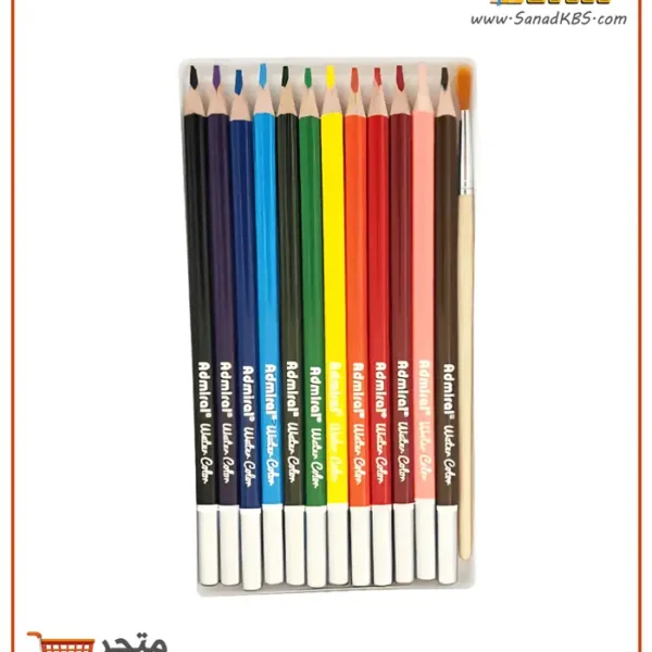 ⁦طقم 12 لون خشب مائي مع فرشاة Admiral⁩ - الصورة ⁦2⁩