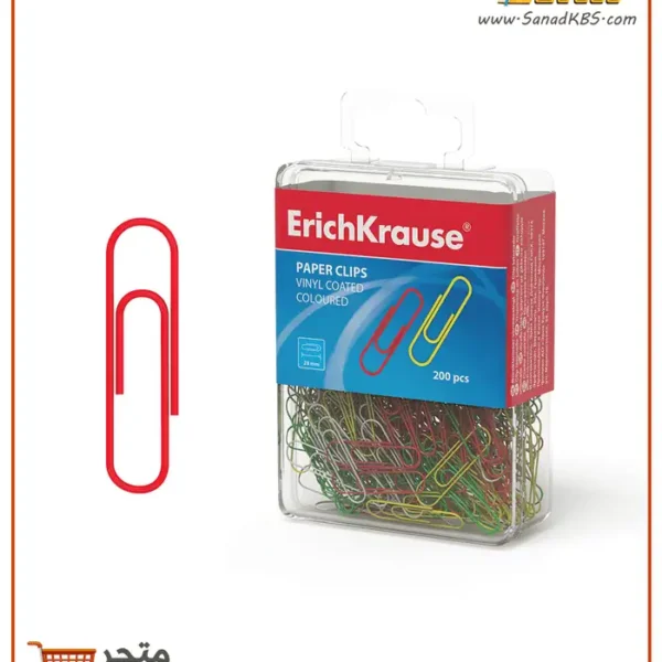 علبة مشابك ورق ملون - 28 ملم ErichKrause