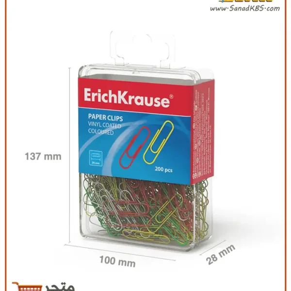 ⁦علبة مشابك ورق ملون - 28 ملم ErichKrause⁩ - الصورة ⁦3⁩