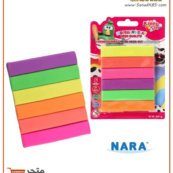 ملتينة 6 ألوان نيون - 60 غم Nara