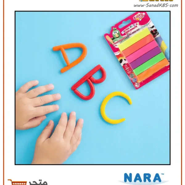 ⁦ملتينة 6 ألوان نيون - 60 غم Nara⁩ - الصورة ⁦2⁩