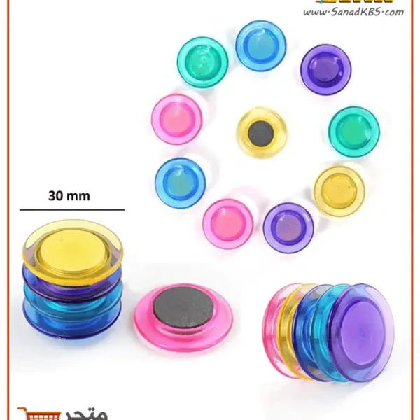 ⁦مغناطيس 10 قطع دائرية 30 ملم⁩ - الصورة ⁦2⁩