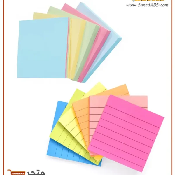 ⁦رزمة ورق ملاحظات لاصق ملون 76×76 ملم⁩ - الصورة ⁦2⁩