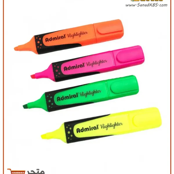 ⁦طقم 4 أقلام تحديد فسفوري Admiral⁩ - الصورة ⁦2⁩