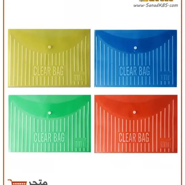 ⁦ملف بلاستيك شفاف بزر كبس A4⁩ - الصورة ⁦2⁩