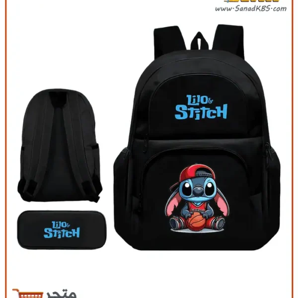 ⁦حقيبة ابتدائي مع مقلمة Lilo & Stitch⁩ - الصورة ⁦2⁩