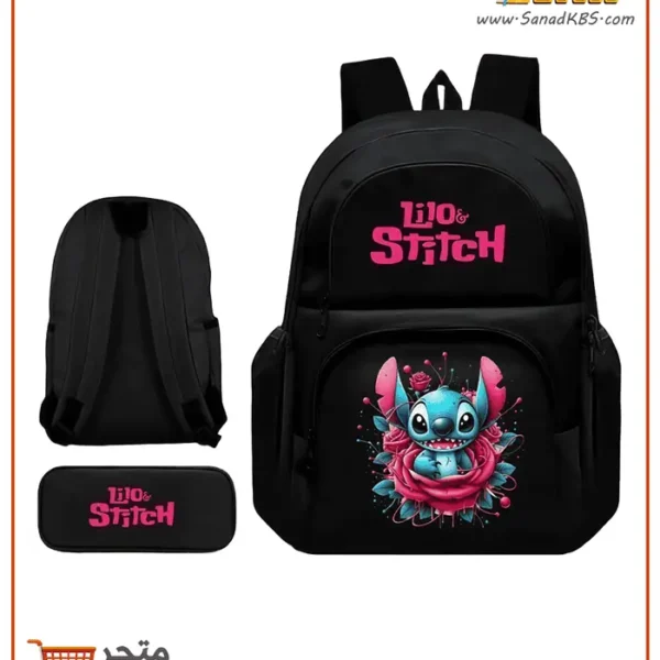 ⁦حقيبة ابتدائي مع مقلمة Lilo & Stitch⁩ - الصورة ⁦3⁩